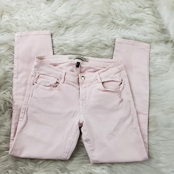 Zara Jeans Zara Core Denim Light Pink Midrise Jean Pants Size